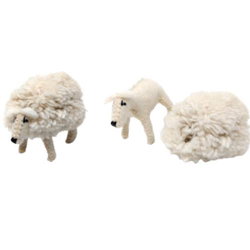 Felt sheep with removable coat