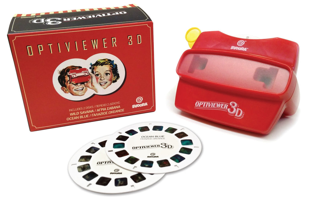 Retro view finder in red with two discs