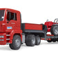 MAN TGA truck with low loader trailer and Manitou telehandler Telescopic  Loader MLT 633