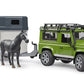 Bruder Land Rover Defender Station Wagon with Horse Trailer & 1 Horse