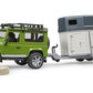 Bruder Land Rover Defender Station Wagon with Horse Trailer & 1 Horse